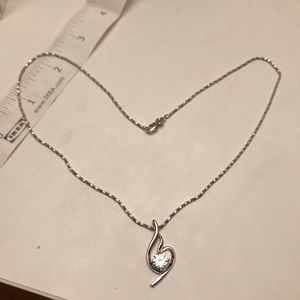 Brand new silver crystal necklace